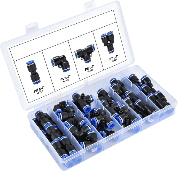 1/4" Pneumatic Push-to -Connect Fittings Kit