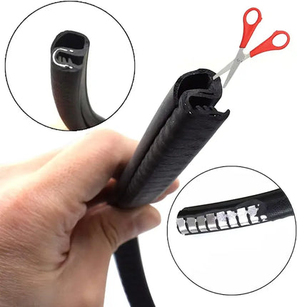 Car Door Seal Strip with Built-in Steel Clips, 2PCS B-Pillar Sealing Strip