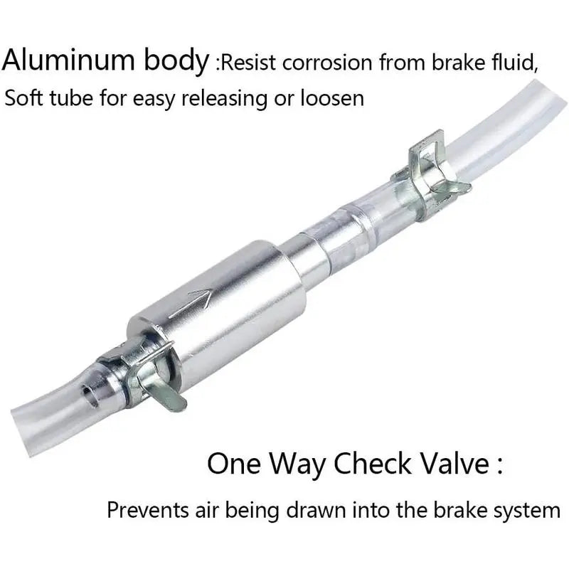 Brake Bleeder Hose - One Way Check Valve Tube Bleeding Tool Kit For Hydraulic System Bleeding