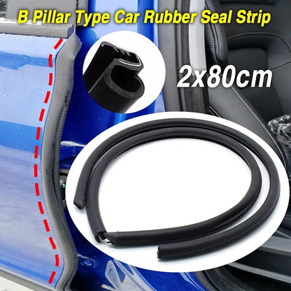Car Door Seal Strip with Built-in Steel Clips, 2PCS B-Pillar Sealing Strip