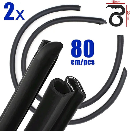 Car Door Seal Strip with Built-in Steel Clips, 2PCS B-Pillar Sealing Strip