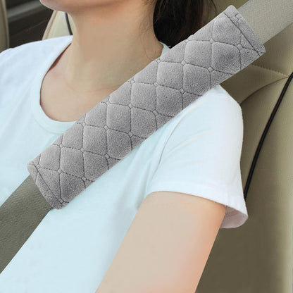 2 Pack Seat Belt Covers Soft Shoulder Pad for Cars & Backpack | Universal fit for cars trucks SUVs, reduce neck friction for seatbelt comfort, backpack strap cushion, Light Grey