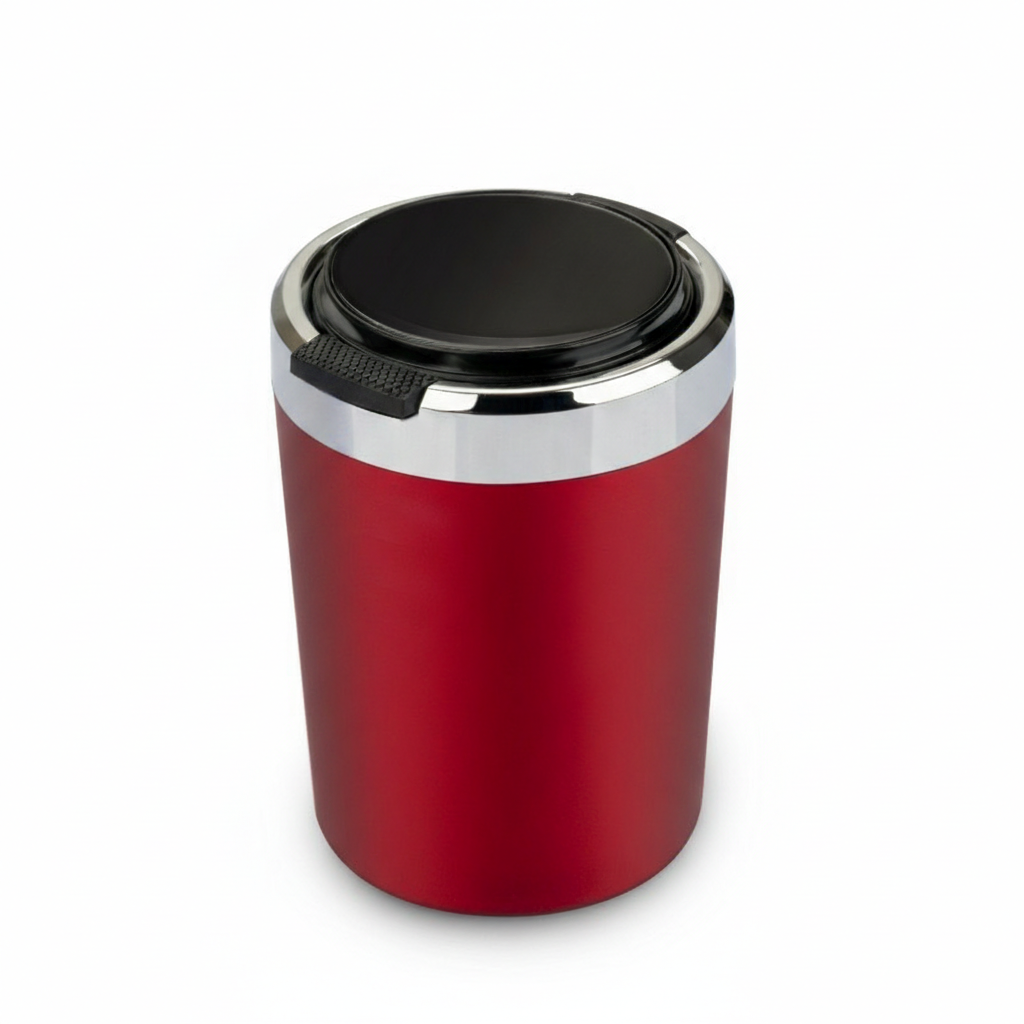 Smokeless Stainless Steel LED Car Cupholder Ashtray with Lid (No Logo)