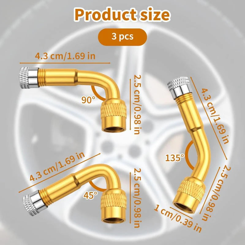 FlexiValve Durable Brass Extension Adapters 45° 90° 135° Set