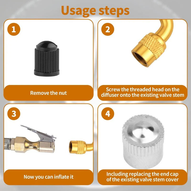 FlexiValve Durable Brass Extension Adapters 45° 90° 135° Set