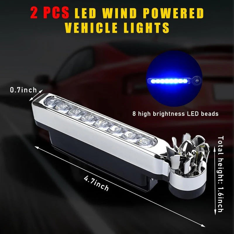 2 PCS Wind-Powered LED Car Lights