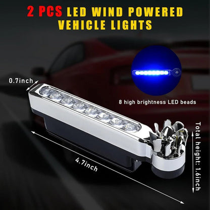 2 PCS Wind-Powered LED Car Lights
