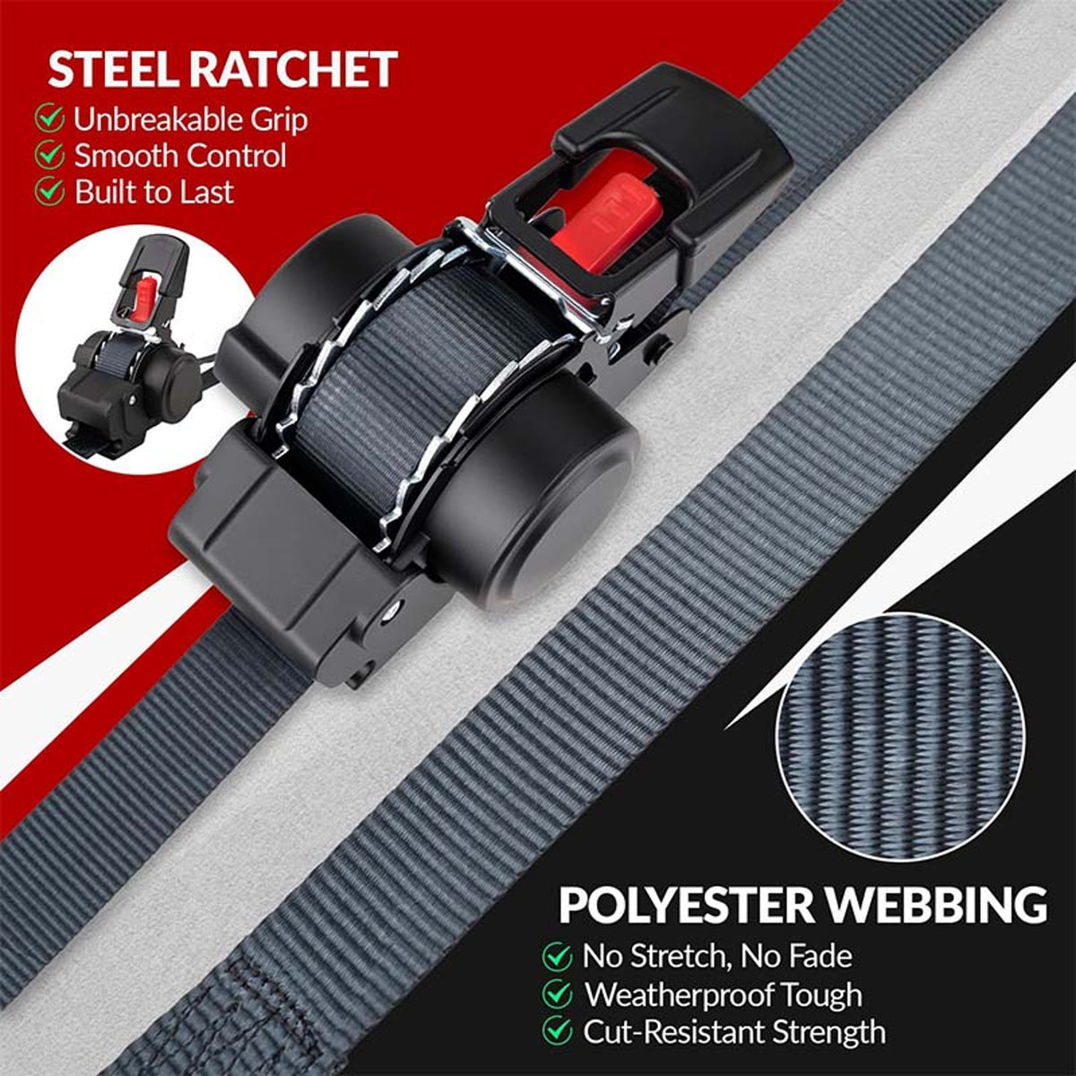 Retractable Ratchet Tie Down Straps
