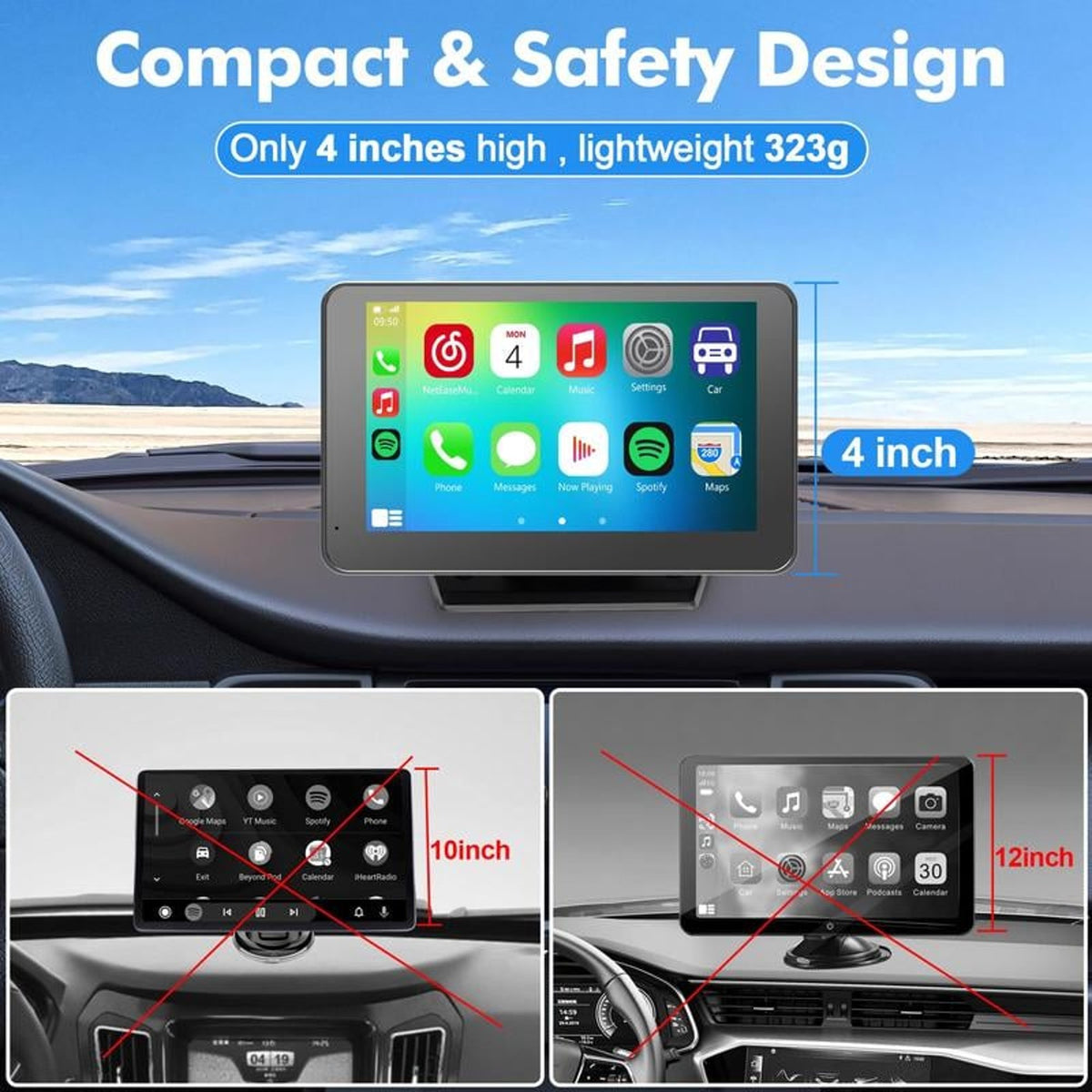Portable Wireless CarPlay Touch Screen