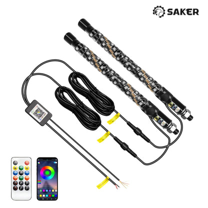 Spiral RGB LED Whip Lights Set