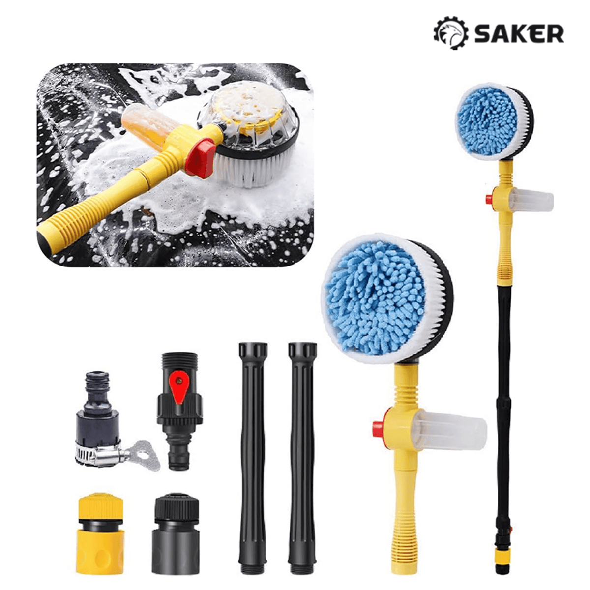 360° Spin Auto Cleaning Brush with Long Handle