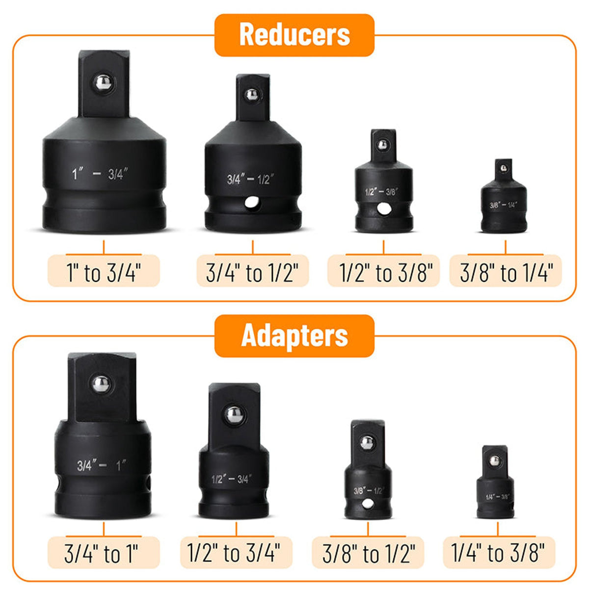 Impact Socket Adapter And Reducer Set