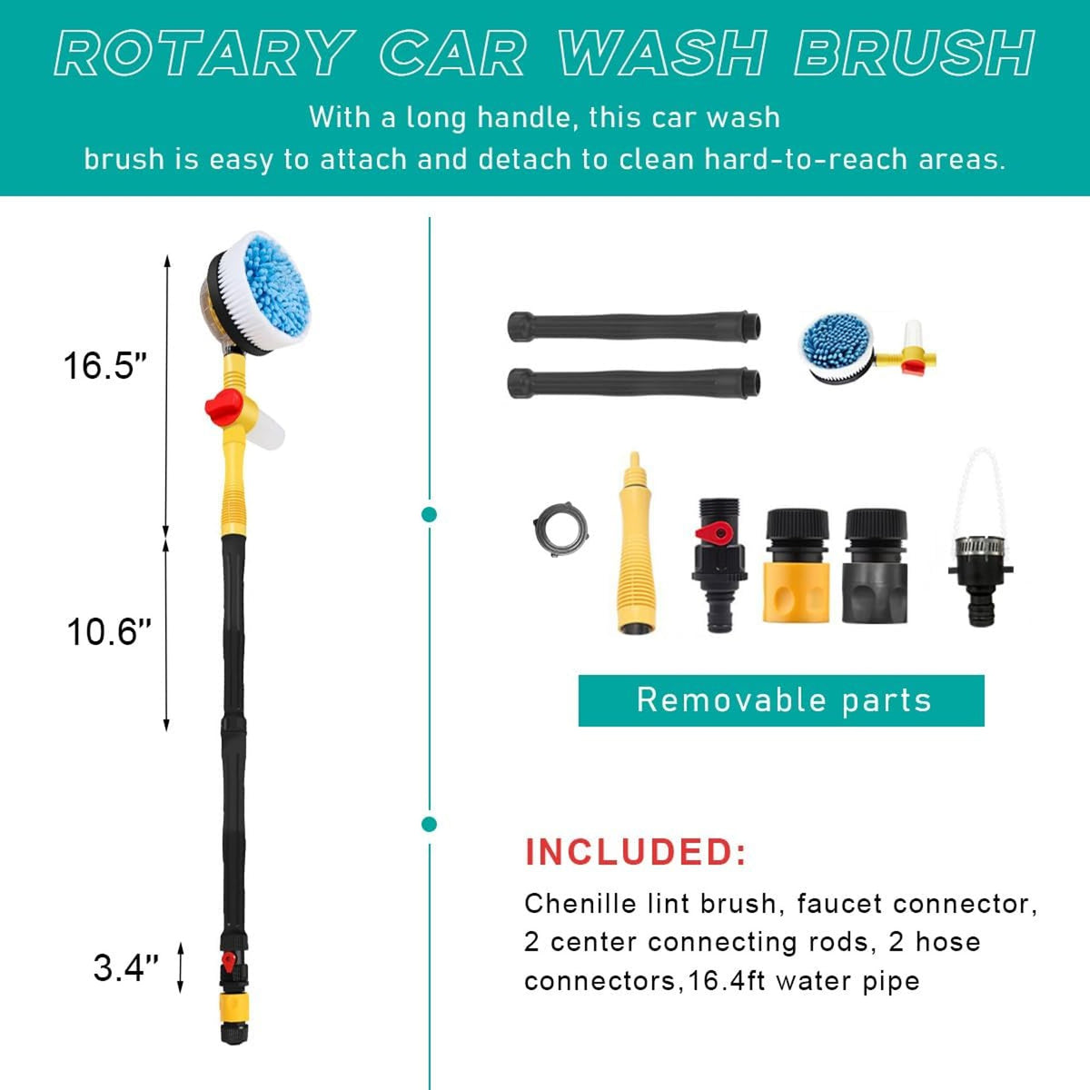 360° Spin Auto Cleaning Brush with Long Handle