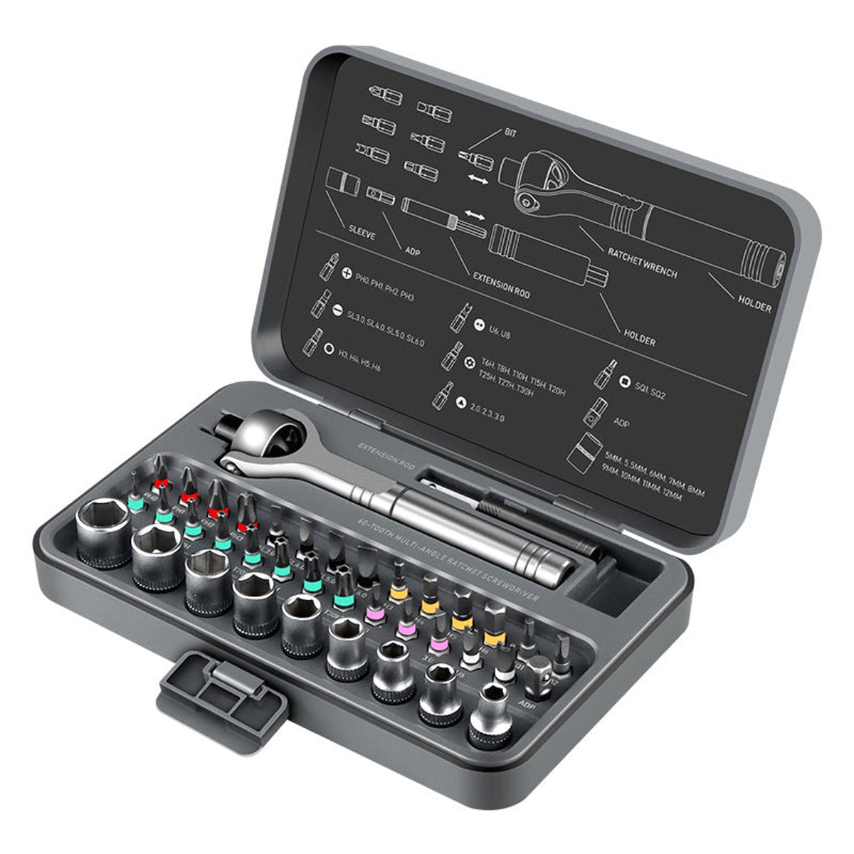 Universal Multi-Angle Ratchet Screwdriver Set