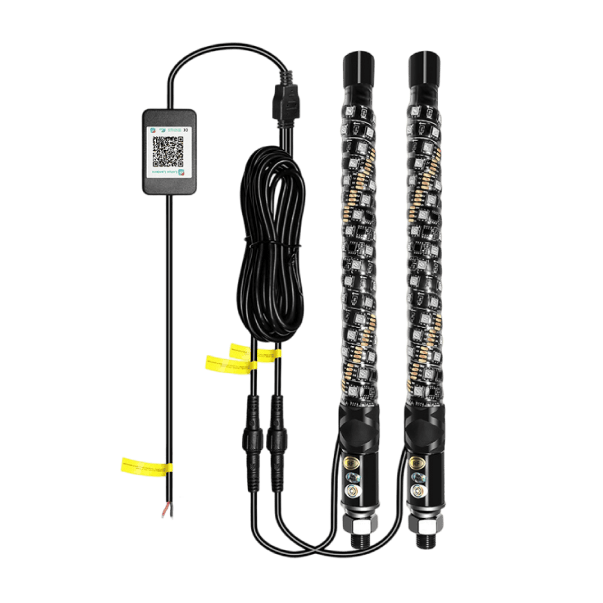 Spiral RGB LED Whip Lights Set