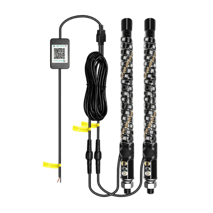 Spiral RGB LED Whip Lights Set