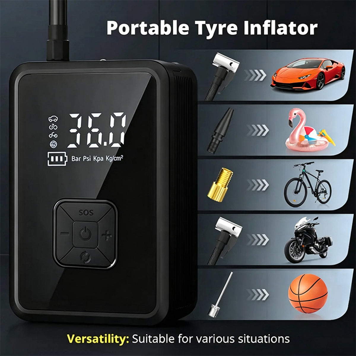 Portable Wireless Car Tire Air Inflator