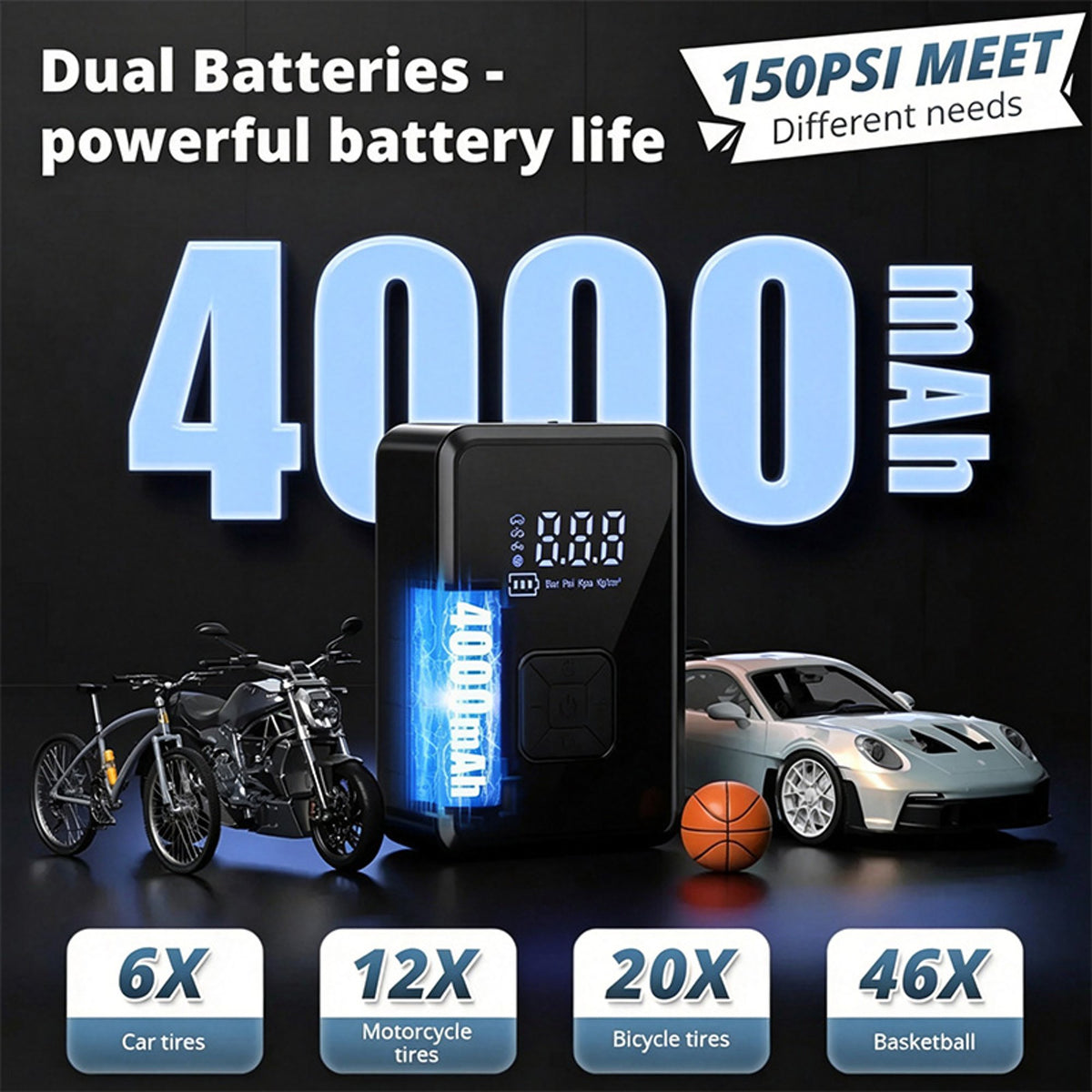 Portable Wireless Car Tire Air Inflator