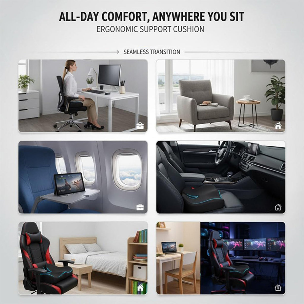 Memory Foam Car Office Chair Cushion