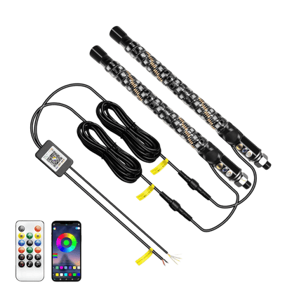 Spiral RGB LED Whip Lights Set
